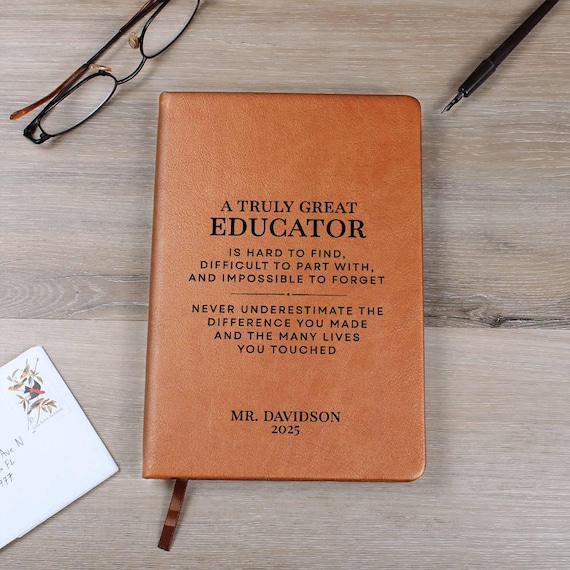 Educator Retirement Gift Personalized Journal Notebook - Teacher Gift, Mentor Gift, Professor Gift, Lecturer Gift, SPED Teacher Gift