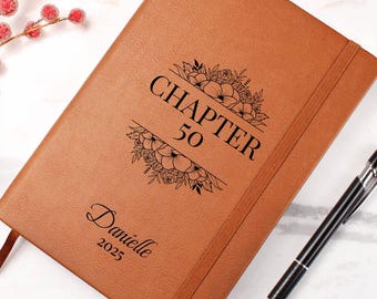 50th Birthday Gift For Her Personalized Journal Custom Notebook - Milestone Birthday Gift, Memory Journal, Keepsake Gift