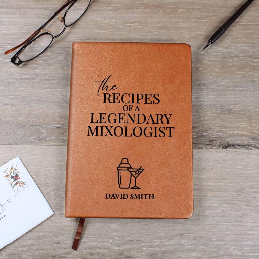 Personalized Mixologist Recipes Book Gift Custom Journal Notebook - Mixologist Gift, Cocktail Lover Gift, Christmas Gift, Birthday Gift