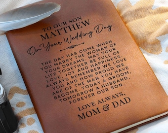 Gift For Our Son On His Wedding Day Personalized Journal - Wedding Keepsake From Parents, Heartfelt Gift, Sentimental Gift, Memory Journal