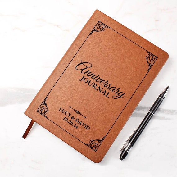 Anniversary Journal Personalized Custom Notebook - Wedding Anniversary, First Year Anniversary, Dating Memory Journal