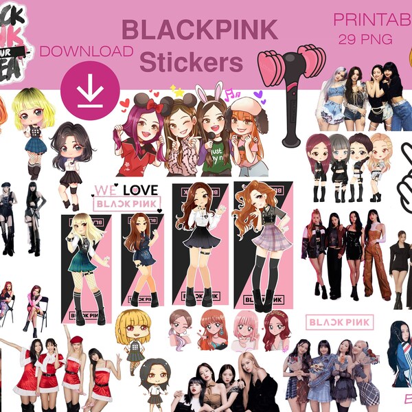 BLACKPINK STICKERS digitaal afdrukbaar 29 png