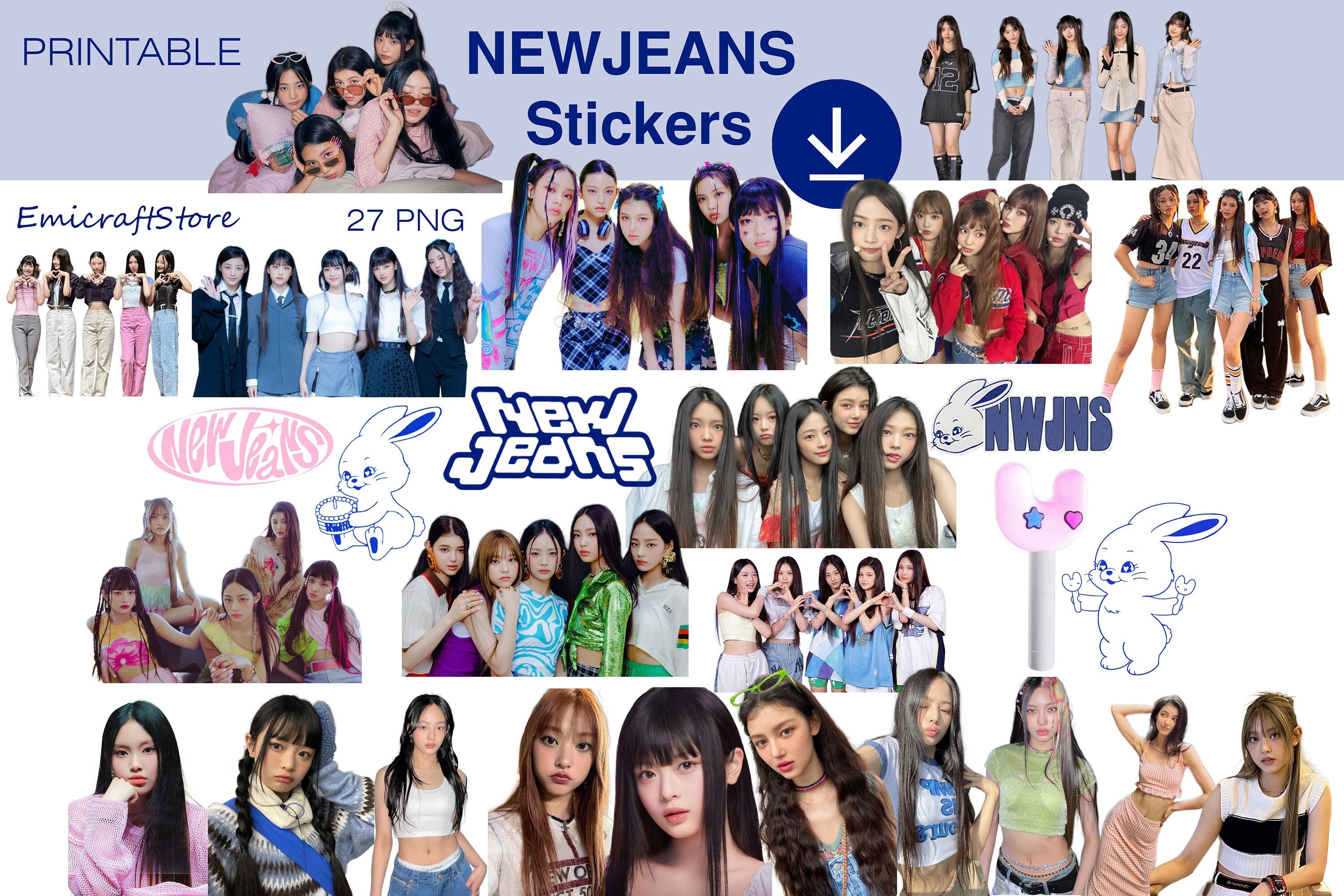 New Jeans Bunny Member Stickers, NewJeans Tokki Stickers, NewJeans Kpop  sold by Database-Spiky, SKU 41166107
