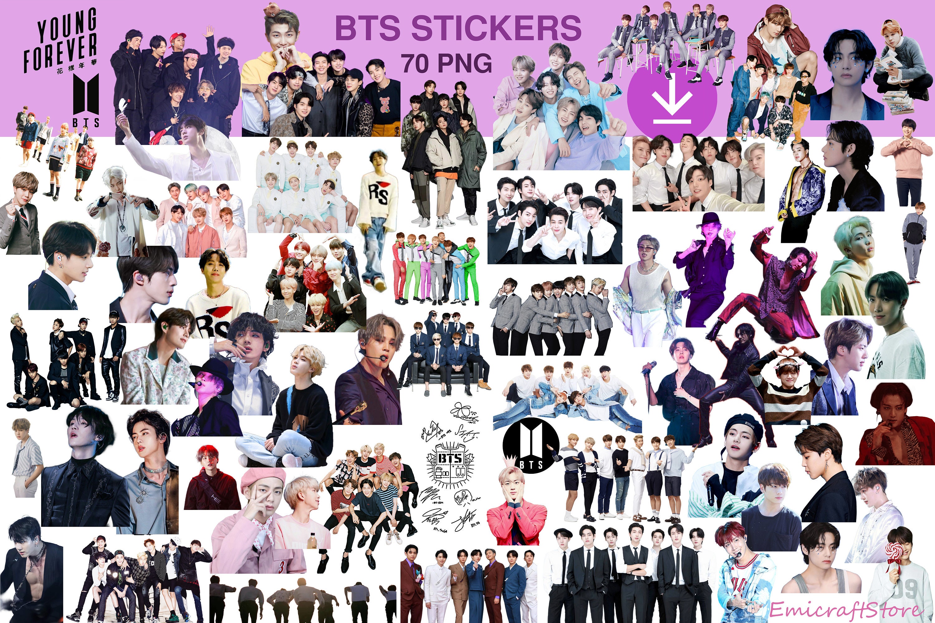 Bts Stickers 76pcs Waterproof Vinyl Kpop Stickers Are Auitable For