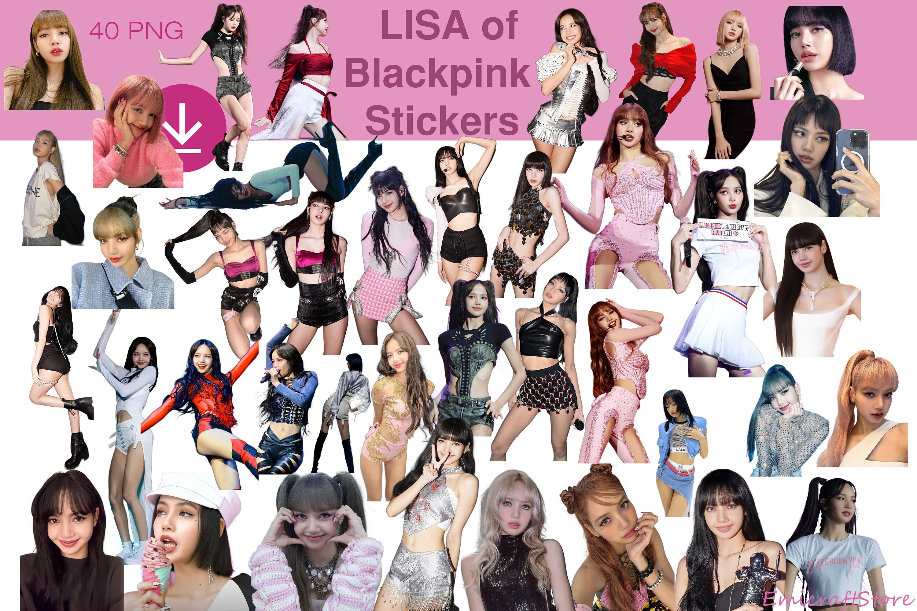 Mail Sticker Lisa Lisa of Blackpink Stickers 40 PNG Download Printable High - Etsy Australia
