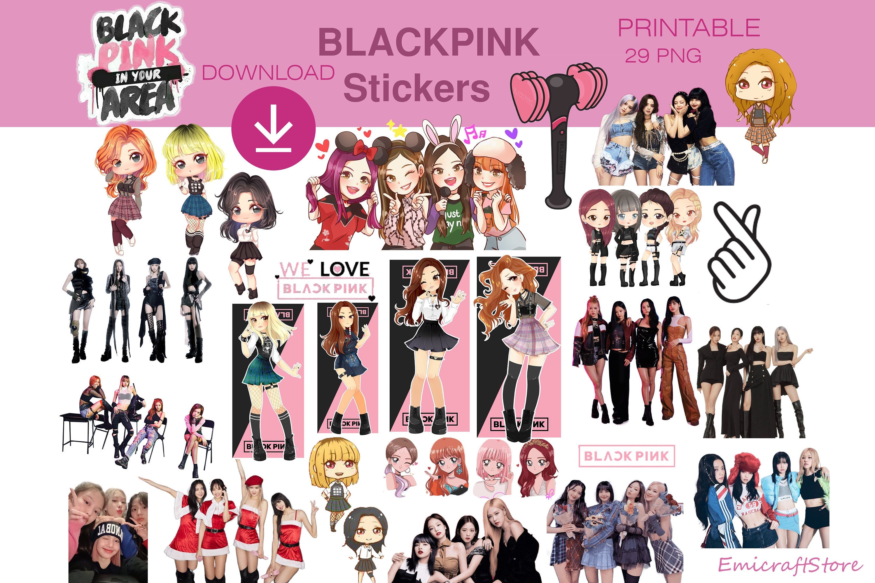 BLACKPINK STICKERS Digital Printable 29 Png Etsy