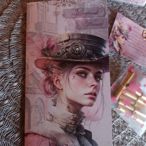 3 biglietti pieghevoli "Donna Steampunk"