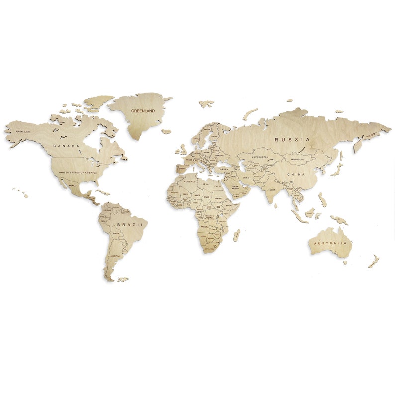 Wooden World Map With LED Backlight Etsy