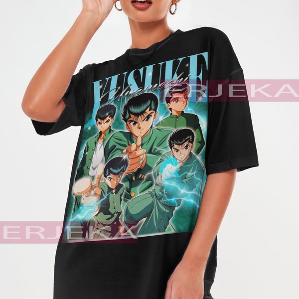 T-shirt Yu Yu Hakusho Yusuke Urameshi - Anime Shirt Coton, Tailles S à 5XL, Noir