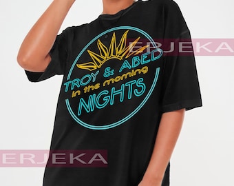 Maglietta TROY e ABED, Maglietta Troy e Abed In The Morning, Merchandising della serie TV The Communnity, Sitcom americana, Maglietta Troy Abed Senor Ben Tee