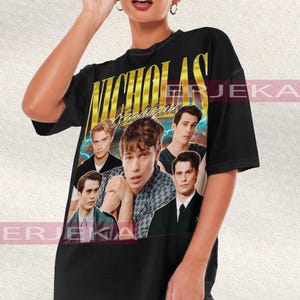 NICHOLAS GALITZINE Vintage Shirt | Nicholas Galitzine Homage Fan Tees | Character Purple Heart | Nicholas Galitzine Graphic Retro 90s Gift