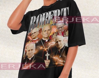 ROBERT PERVOST Shirt, Pope Leo XIV Unisex Heavy Cotton Tee, Retro Religious Tee, Vintage Pope Shirt, Catholic Gift, Unique Christian Apparel