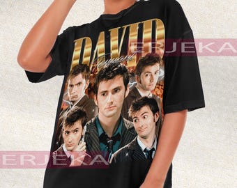 DAVID TENNANT Vintage, David Tennant Homage Fan Tees, David Tennant Homage Retro, David Tennant Graphic Retro 90s, David Tennant Merch