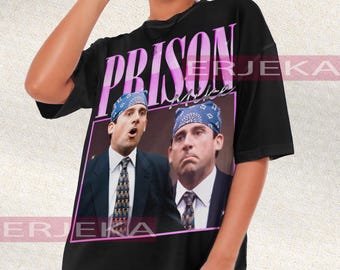 PRISON MIKE Vintage Tv Series Shirt, The OfficeSteve Carell Tshirt, Michael Scott Biatch, Office Tee, The Office, Jim, Pam, Dwight, Mike