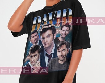 DAVID TENNANT Vintage, David Tennant Homage Fan Tees, David Tennant Homage Retro, David Tennant Graphic Retro 90s, David Tennant Merch
