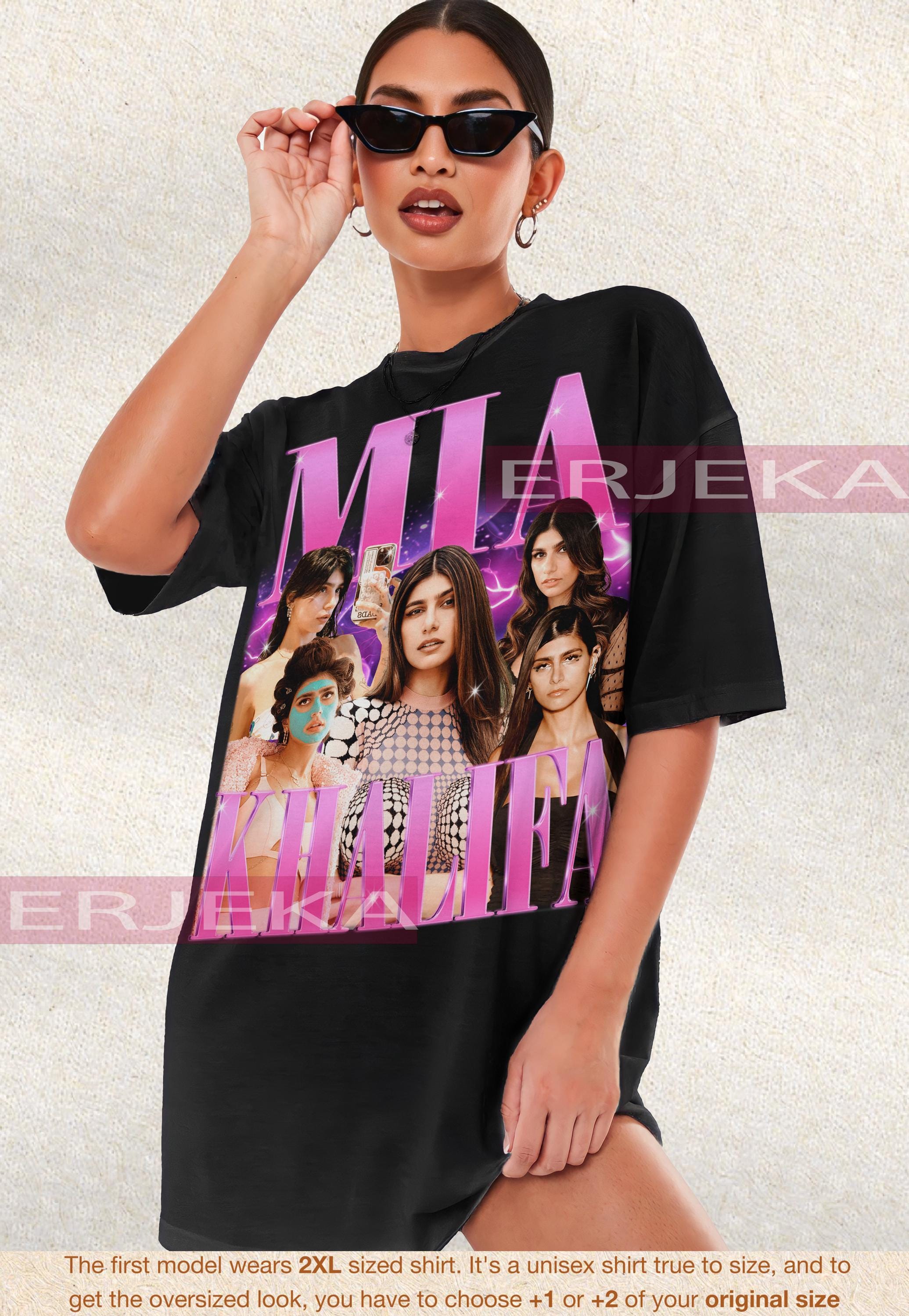 T-shirt Humoristique Mia Khalifa OnlyFans - Coton épais Unisexe - Neuf Avec étiquette
