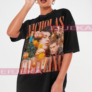 NICHOLAS GALITZINE Vintage-skjorta | Nicholas Galitzine hyllning fan-t-shirts | Karaktär Purple Heart | Nicholas Galitzine grafisk retro 90-talspresent