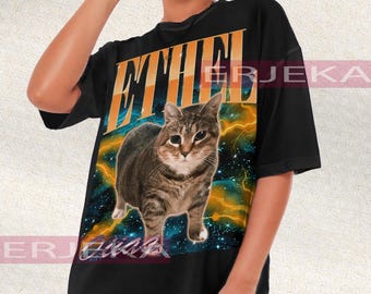 Maglietta Uiia ETHEL CAT, Maglietta Ethel Spinning Cat, Meme UIIA Uiia Cat, Maglietta vintage Ethel Meme, Maglietta retrò Spinning Cat, Maglietta Ethel Cat