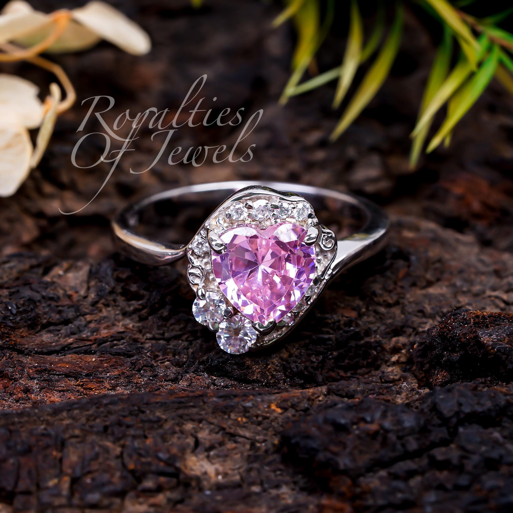 Usagi Pink Sapphire Sterling Silver Ring: Sailor Moon Wedding