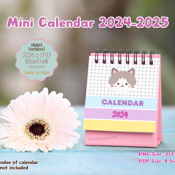 Cat Desk Calendar 2025 Etsy