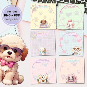 Notatnik Kawaii Dog, uroczy notatnik, notatnik, notatnik Kawaii, lista rzeczy do zrobienia, notatnik do wydrukowania