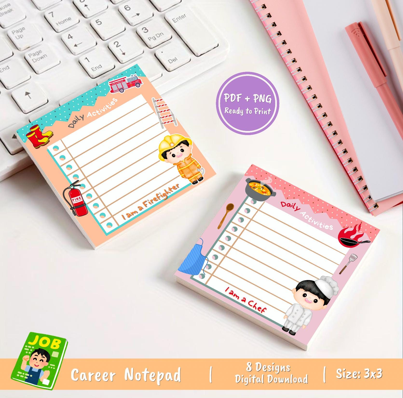 Training Kit Notepad Sample Career Notepad: Printable Professional Memo Pad for Teachers, Nurses ...