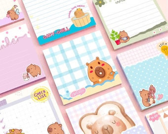 Capybara Notizblock, Notizblock zum Ausdrucken, kawaii Notizblock, süßer Notizblock, To do Liste