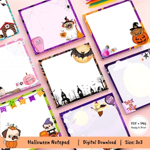 Notatnik z psem na Halloween, notatnik na Halloween, notatnik kawaii, notatnik do druku, upiorny notatnik, notatnik na Halloween, szablon notatnika, upiorny