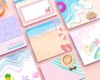 Beach Summer Notepad, Summer notepad, cute notepad, kawaii notepad, printable notepad, tropical notepad, memopad, to do list, ocean theme