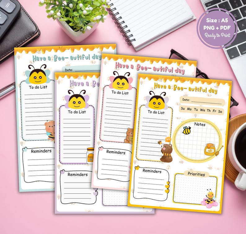 Bee Notepad, Bee Memopad, Kawaii Notepad, Cute Notepad, Bee to Do List ...