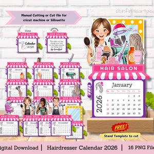 Kapperskalender, kapsalonkalender, kapperskalender, bureaukalender, kalender 2026, knipkalender, minikalender