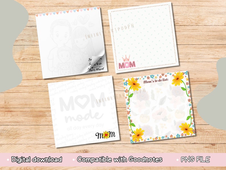 Mothers day notepad, mom notepad, gift for mom notepad, mom memo pad, printable notepad, mothers day printable notepad, notepad template image 3
