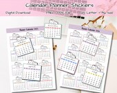 Bunny Calendar Planner, Calendar stickers, calendar 2025, bunny calendar, 2025 planner stickers, printable calendar, bunny stickers planner