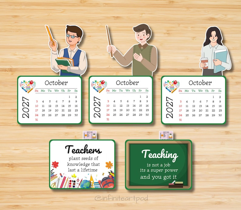 Teacher Calendar, Professor Calendar, School Calendar, Desk Calendar ...