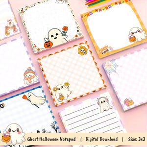 Notatnik z duchem Halloween, notatnik z duchem, notatnik z Halloween, straszny notatnik, uroczy notatnik, notatnik kawaii, notatnik, szablon notatnika
