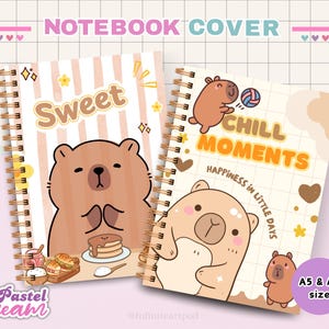 Copertina per quaderno Capibara, quaderno stampabile, copertina per diario, quaderno A5, quaderno A6, download immediato immagine 6