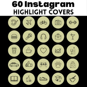 60 Instagram Highlight Covers | Beige & Neutral IG Story Icons | Minimalist Aesthetic Highlight Buttons | IG Story Icons | Social Media Kit