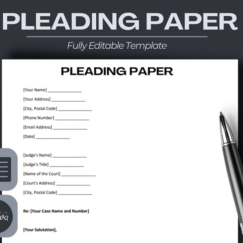 Pleading Paper Template - Etsy