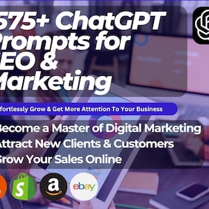 ChatGPT Prompts for SEO & Marketing | SEO Optimised Listings and Marketing Mastery  | AI Development Tool for Increased Business Sales