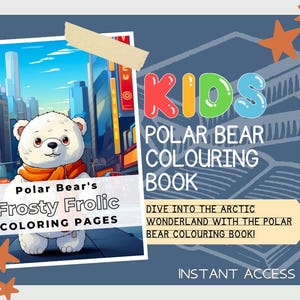 Eisbär Malbuch | 12 Grafikseiten mit Arktis-Thema | Kinder & Erwachsene Kunstbücher | Druckbare Zeichnung Color Sheets All Ages |