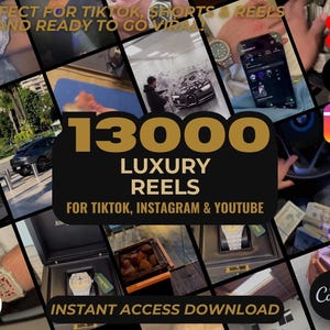 13000 Luxury Lifestyle Reels | DFY Done For You Viral Clips | TikTok Instagram Reels Facebook Youtube Shorts |  FREE Video Edit Tutorial |
