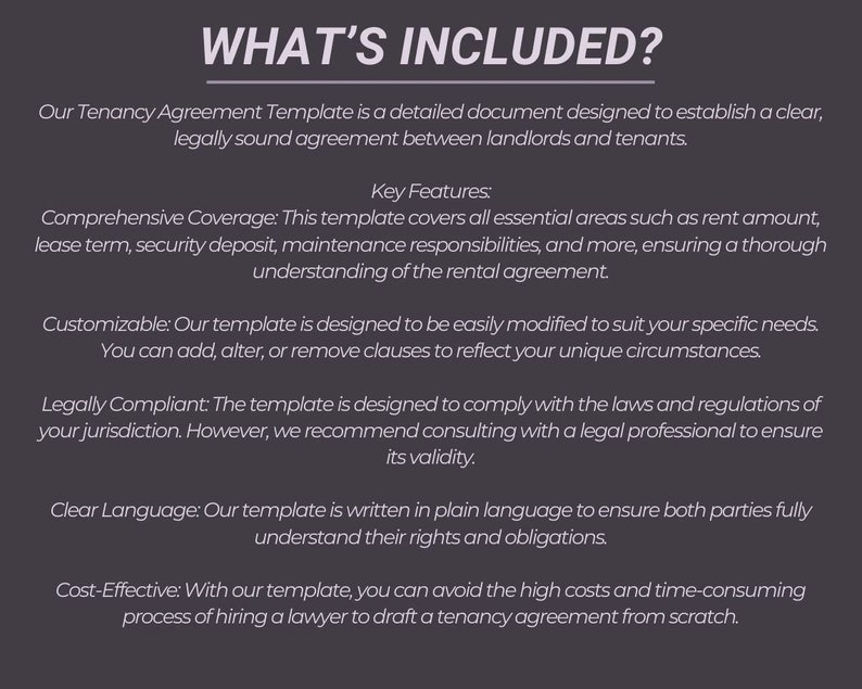 Tenancy Agreement | Legal Document Lawyer Certified Binding Contract ...
