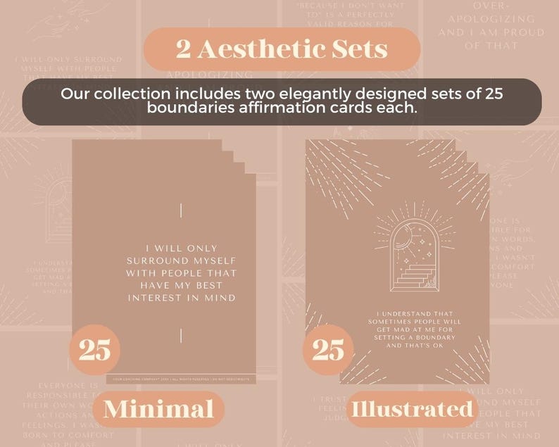 50 Beautiful Boundaries Affirmation Cards | Positive Affirmations Cards ...