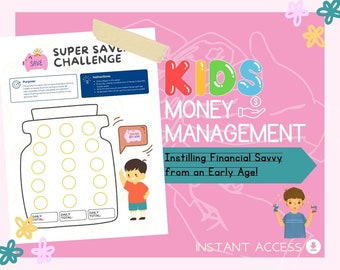 Kids Money Management | Childrens Learning Sheet | Teach Kids & Toddlers Pages | Kids Educational Templates For Basic Finance and Saving