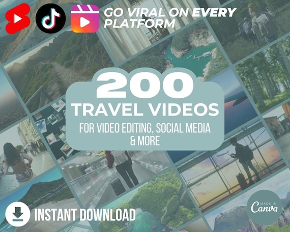 200 Travel Inspiration Videos | HD Tourism Stock Footage Films | High Quality Culture Countries Beautiful Landscape Destinations Bundle HQ