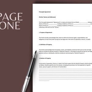 以下が含まれることがあります： 結婚前に締結する契約書で、結婚中の財産分与や離婚時の財産分与に関する、当事者それぞれの権利、義務、責任を定めたものです。