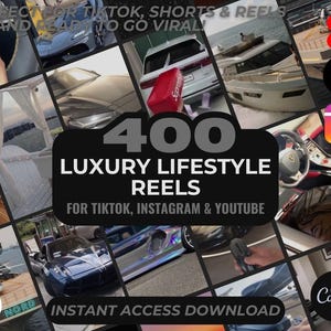 400 Luxury Liftestyle Reels | DFY Done For You Viral Clips | TikTok Instagram Reels Facebook Youtube Shorts | English HQ HD Ready To Post |