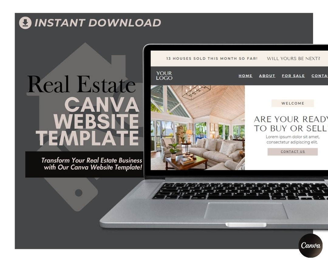 Canva Real Estate Website Template | Website Landing Page for Realtors ...