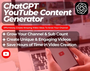ChatGPT YouTube-inhoudsgenerator | Creëer boeiende YouTube-inhoud | AI-ontwikkelingstool voor creativiteit en passief inkomen