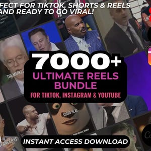 7000+ ULTIMATE Reels Bundle | DFY Done For You Viral Clips | TikTok Instagram Reels Facebook Youtube Shorts | Ready To Post Videos